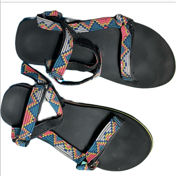 Hippy boho Strap Sandals size 11 Velcro straps - Picture 1 of 2